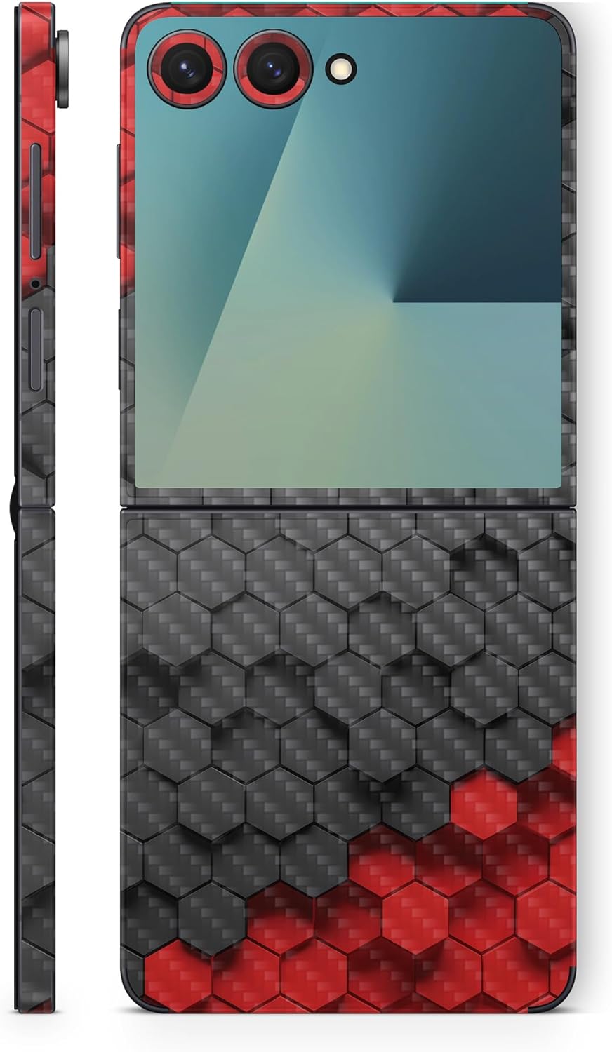 Carbon Fiber Phone Skin Compatible with Samsung Galaxy Z Flip 7 - Two-Tone Hex - Premium 3M Vinyl Protective Wrap Decal Cover - Easy to Apply | Crafted in The USA by MightySkins