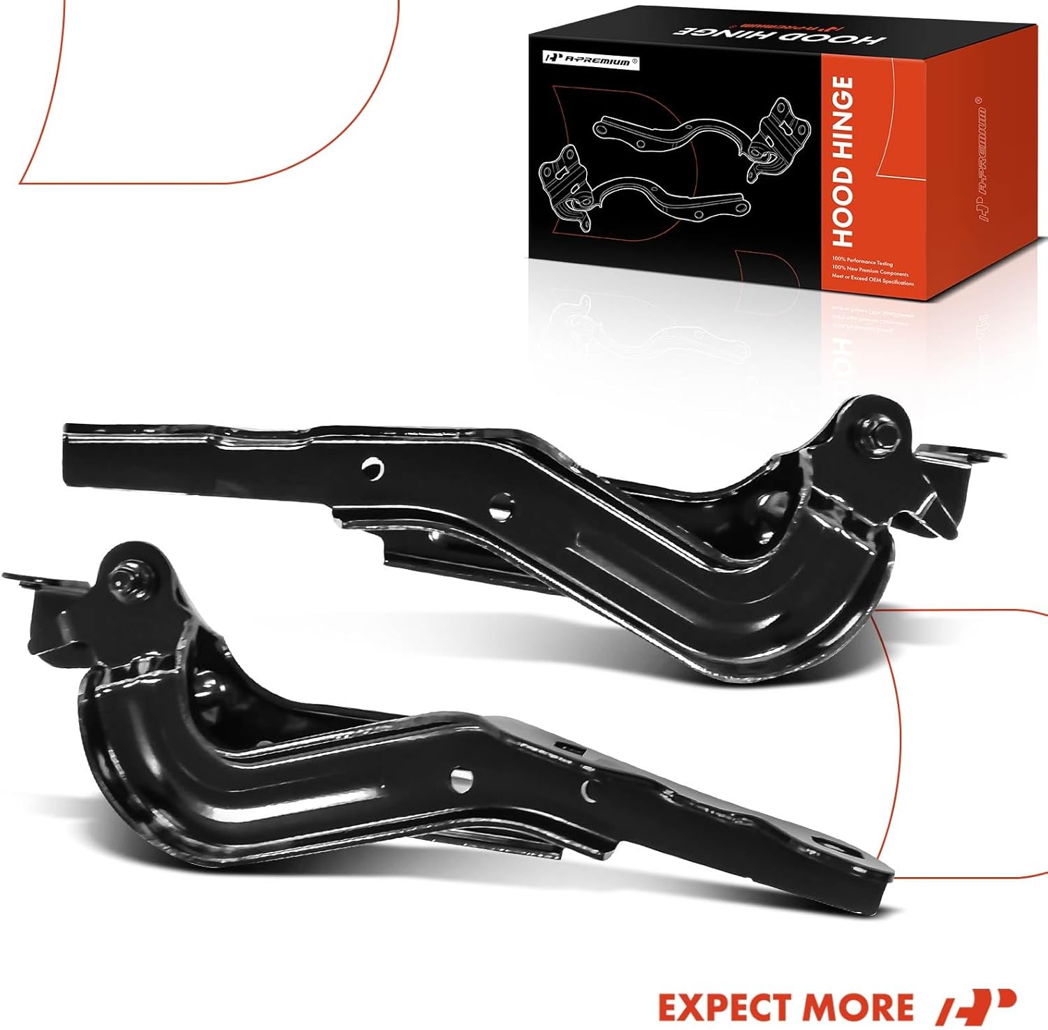 A-Premium Driver and Passenger Hood Hinges Compatible with Chrysler Pacifica 2017-2023, Voyager 2020-2022, Grand Caravan 2021-2022, Set of 2 Front Left and Right Side Hood Hinges