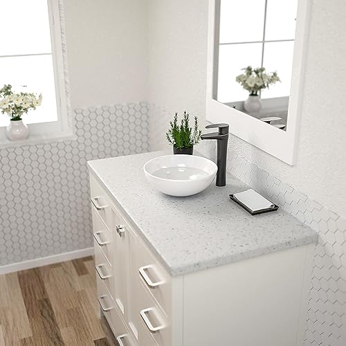 Miniatura 25 de Dcolora - Fregadero flotante de 18 x 10 pulgadas, pequeño fregadero de baño montado en la pared, rectangular flotante de porcelana de cerámica