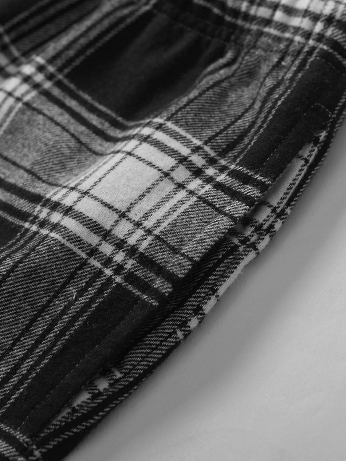 Latuza Women's Petite Pajama Set Crew Neck Knit Top Flannel Jogger Pants - Image 6