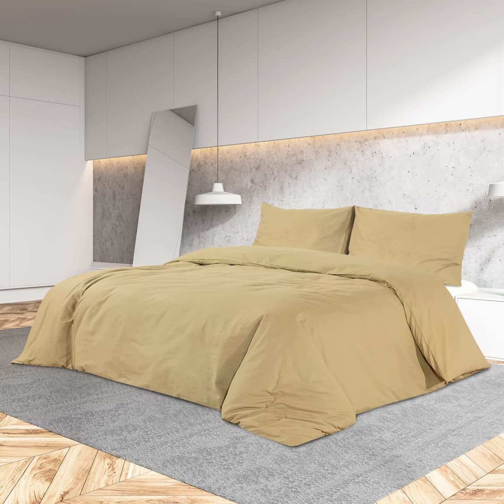 Housse de couette anti-transpiration en coton taupe 135x200