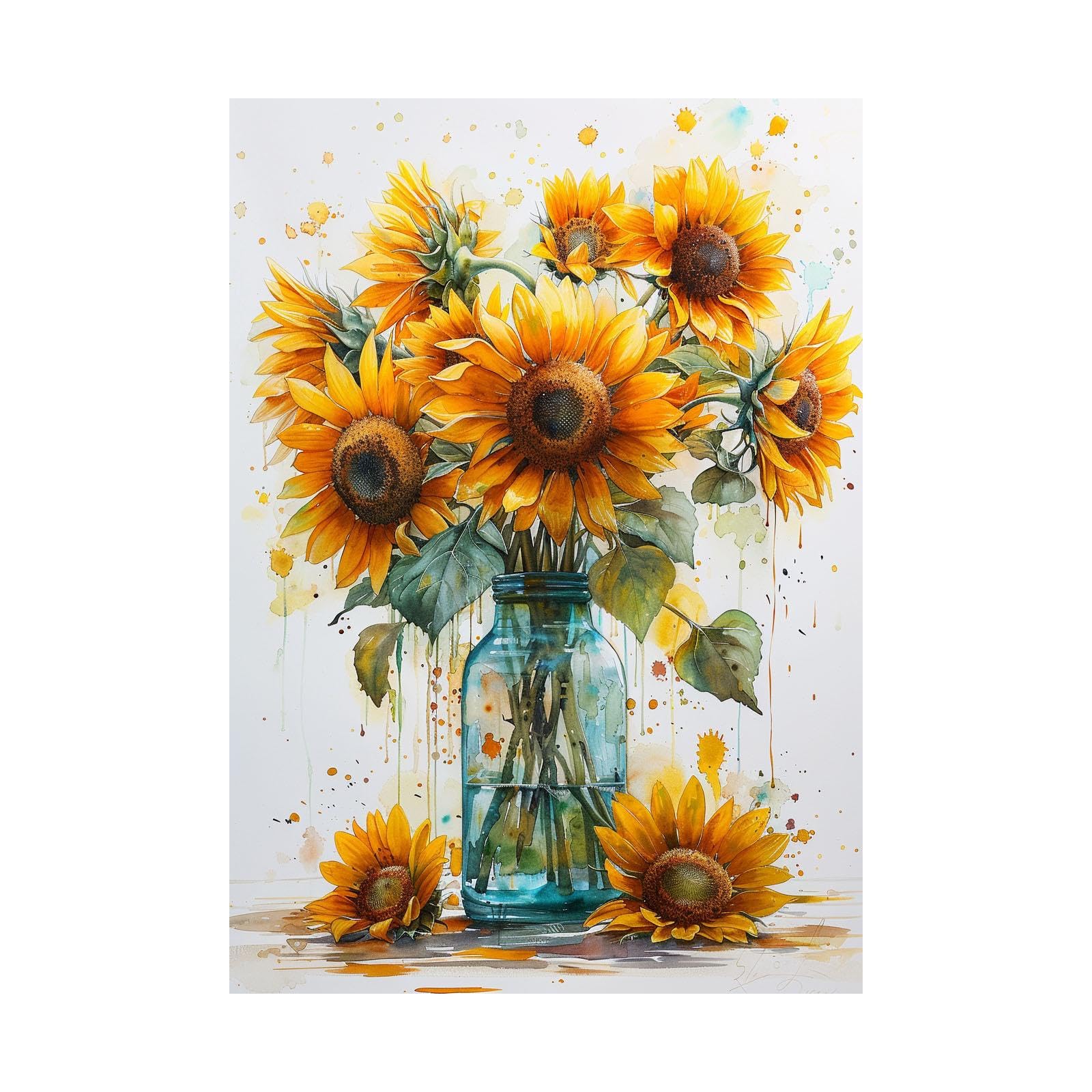 絵画　花　色 Amazon.co.jp: 絵画 ART DRAWING 叶蔓葭 色紙絵 水彩 - 花 はな