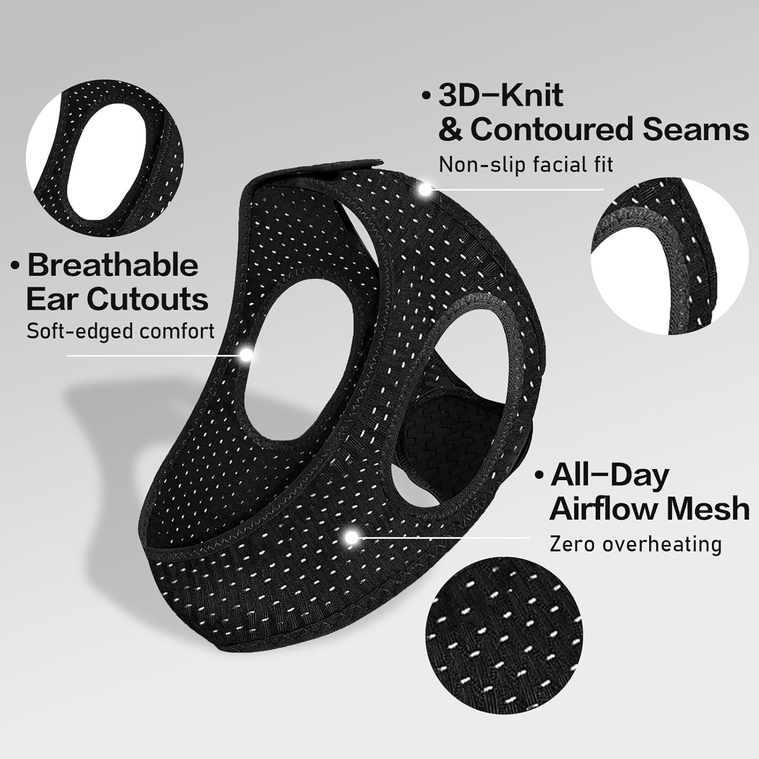 2 Pack Anti Snore Chin Strap for Sleeping, Mouth Jaw Tape Snoring Stopper Sleep Devices CPAP Users Breathing Head Mouthpiece Solution Keep Closed Advancement Reducing Aids Women Men Machine