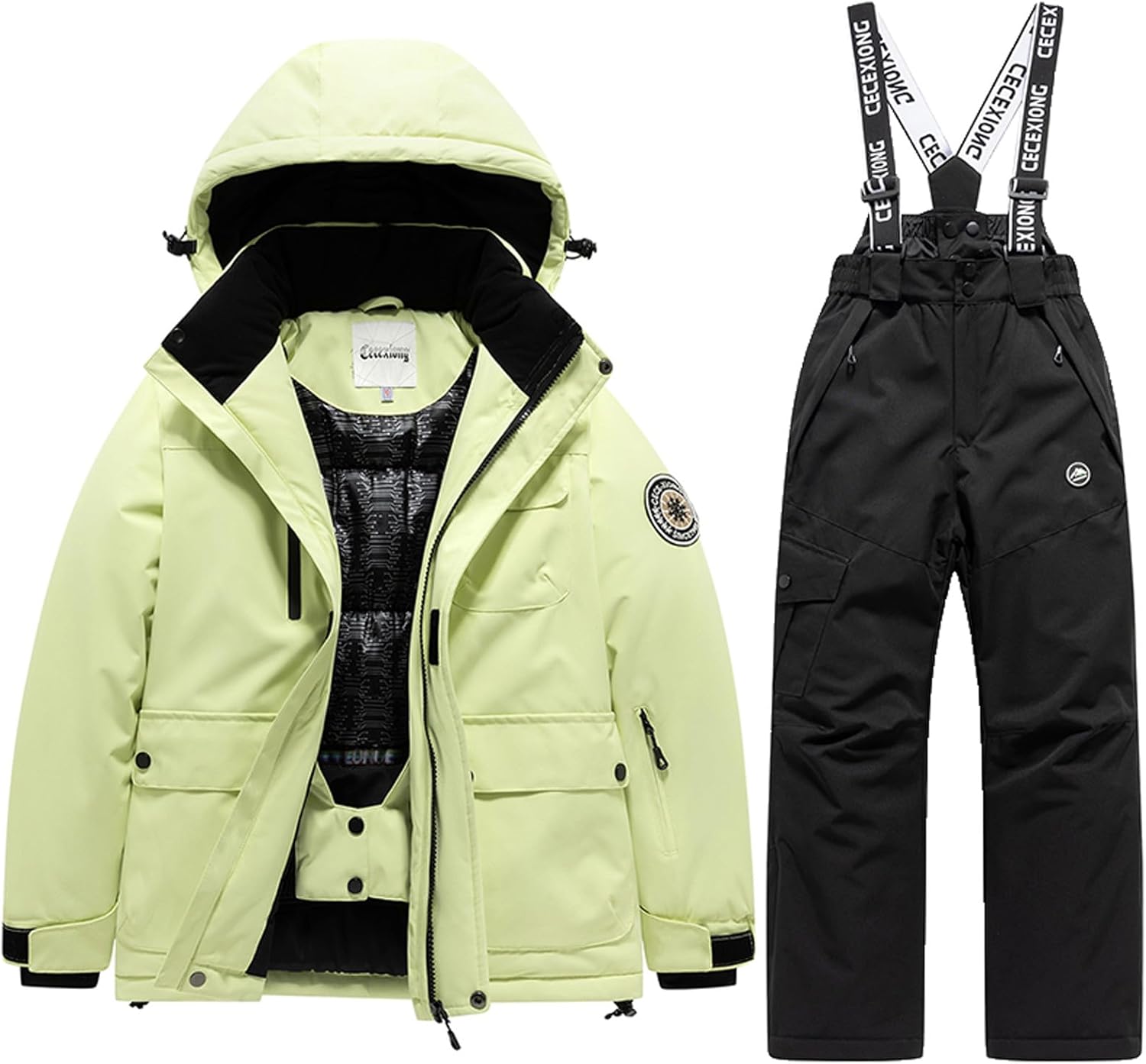 Snow Suit for Kids Boys Girls Winter Warm Clothes Snowsuit 2 Piece Ski Jacket & Bibs Pants Outdoor Overalls