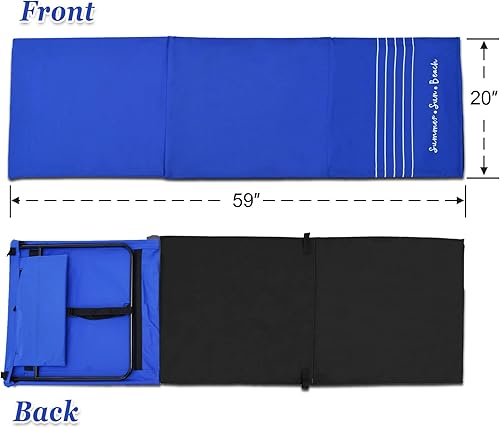 Miniatura 2 de Strong Camel Tumbona reclinable portátil para playa, tapete de playa, piscina, silla de descanso (azul oscuro)