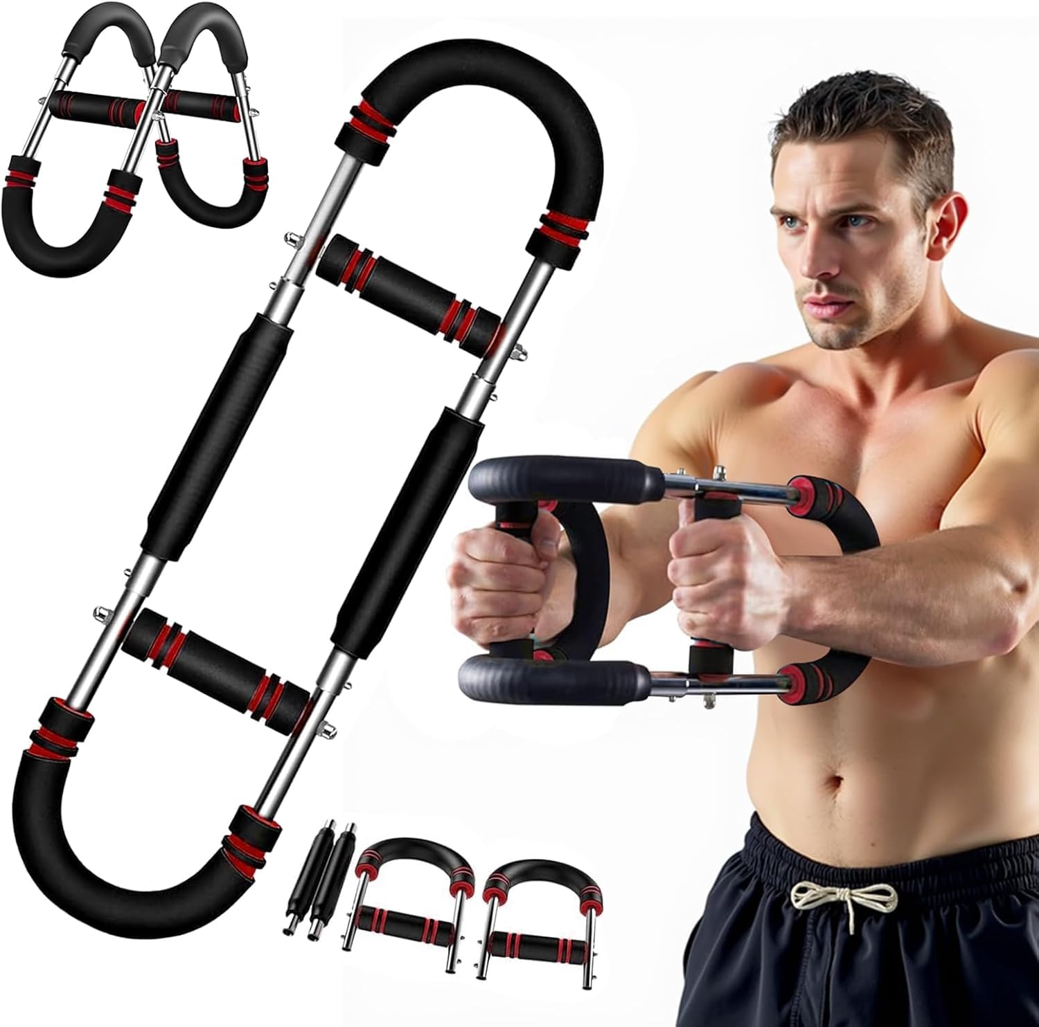 Twister Arm Trainer,Espansore Toracico Regolabile per l'allenamento Muscolare di Petto, Braccia, Spalle e avambracci, Attrezzatura Portatile per Il Attrezzi Palestra Casa