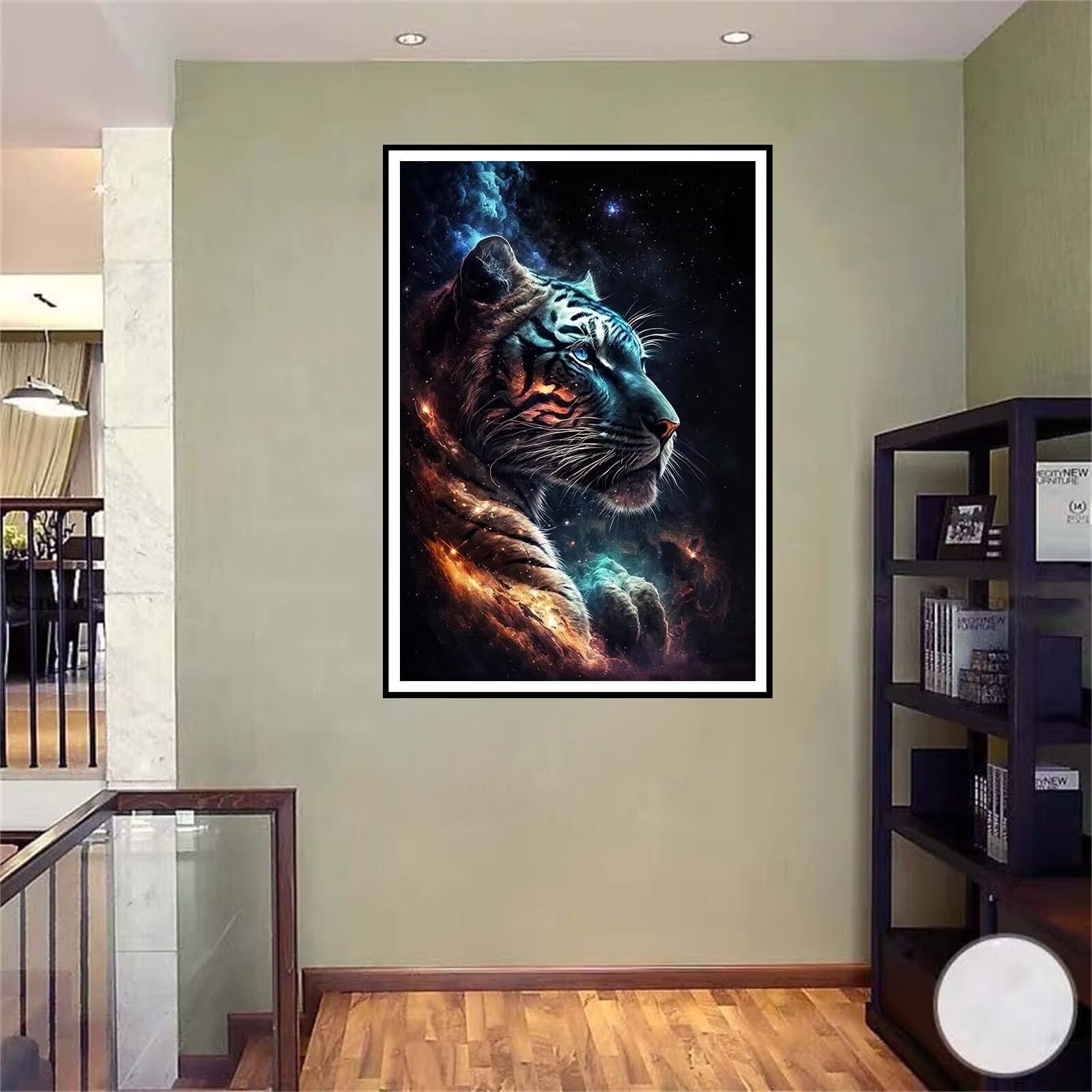 5D DIY Diamante Art Pintura kit Completo, Diamond Painting Adultos Niños Rhinestone Bordado de Punto de Cruz Artes Pintura Painting, Cuadros Decor para Cuarto, Sala de Estar - (Animal Tiger) 60x90cm