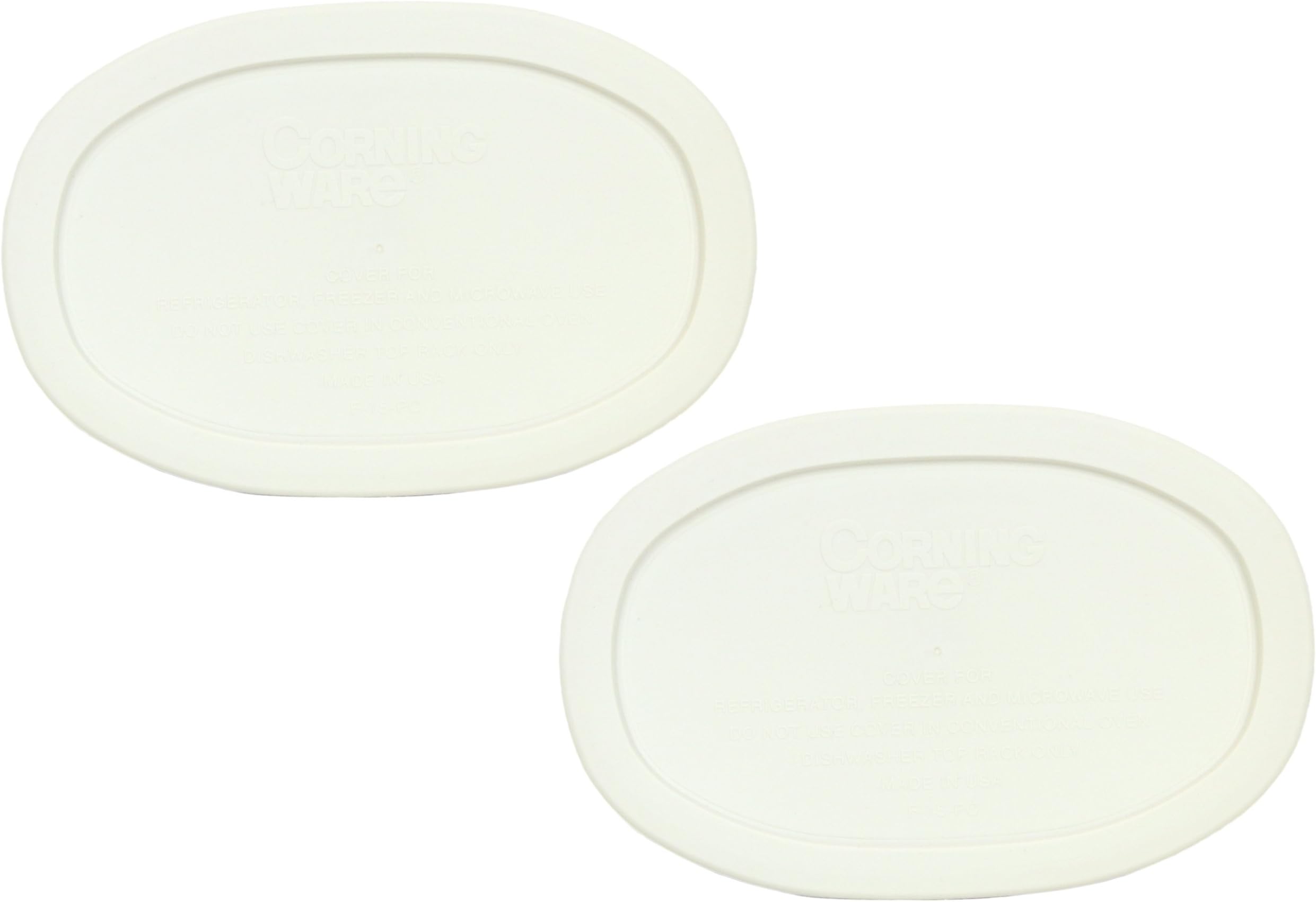 Corningware F-15-PC Oval French White 15-ounce Plastic Lid - 2 Pack