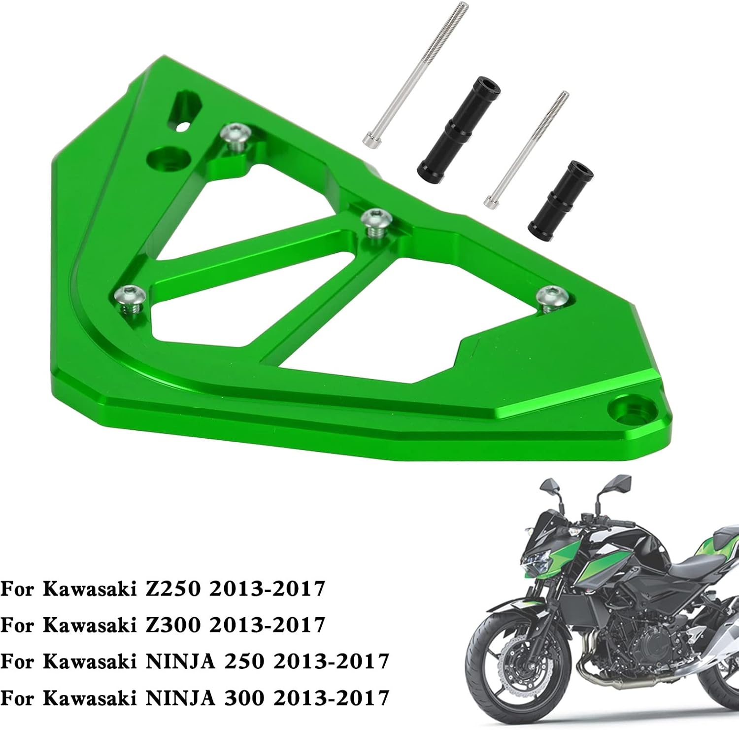Sprocket Cover Chain Guard Protection fit for Kawasaki NINJA 250 300 2013-2017, for Kawasaki Z250 Z300 2013-2017 Green