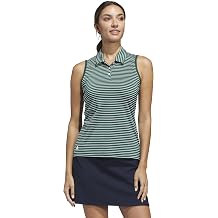 Womens Performance Stripe Sleeveless Polo