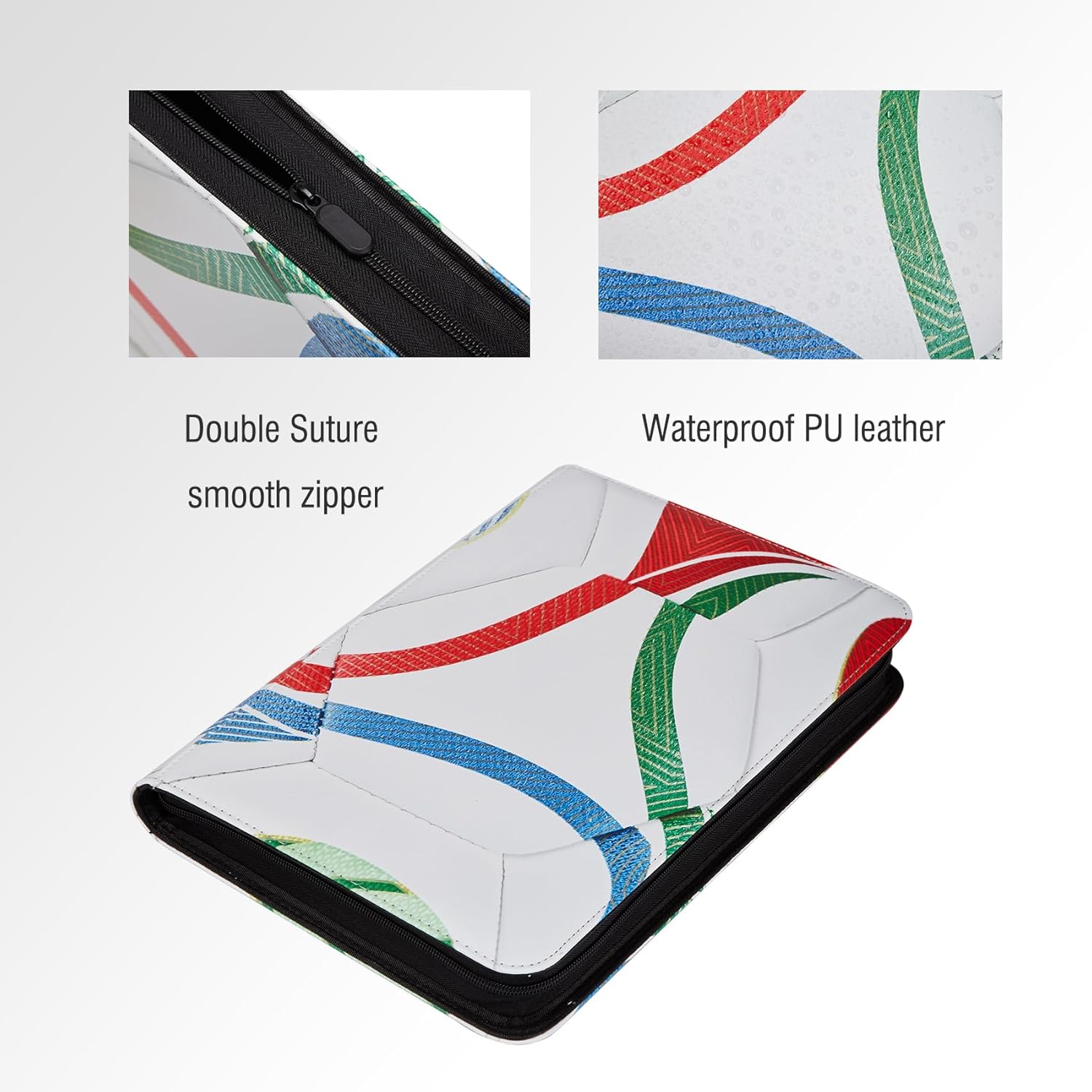 Soccer Card Binder with 468 Double-Sided Pocket Pages Trading Cards Storage for Soccer,Waterproof PU leather with Sealed Zipper Protect Dust&Damage,Ideal Gift for Passionate Collectors and Fans