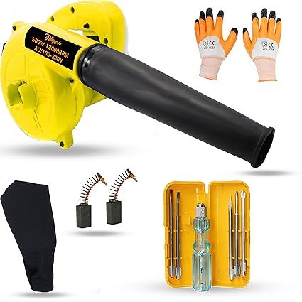 Hillgrove HGCM680M1 800W-18000RPM Electric Air Blower and Suction Dust Cleaner for AC/Computer/Home with Carbon Brushes Air Gun Dust Cleaning Forward Curved Air Blower (Corded Vacuum)