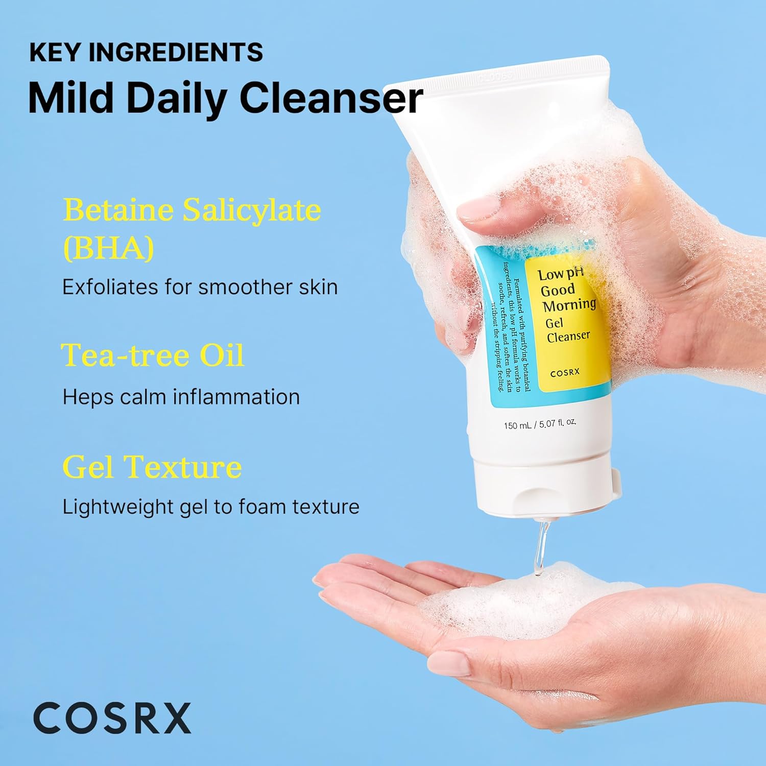 COSRX Chemical Exfoliation for Sensitive Skin- Low pH Gel Cleanser & AHA BHA PHA LHA 35% Peeling Gel, Koren Skin Care