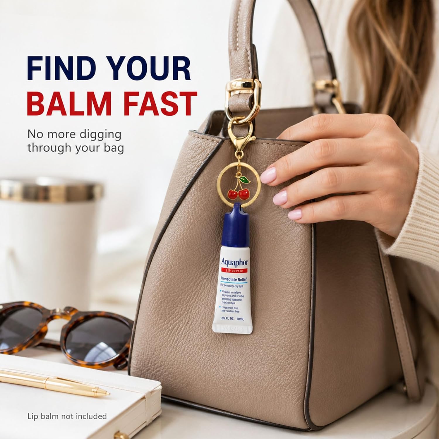 Fizzlup Keychain Cap for Aquaphor Lip Repair Balm Holder Bag Charms image 5