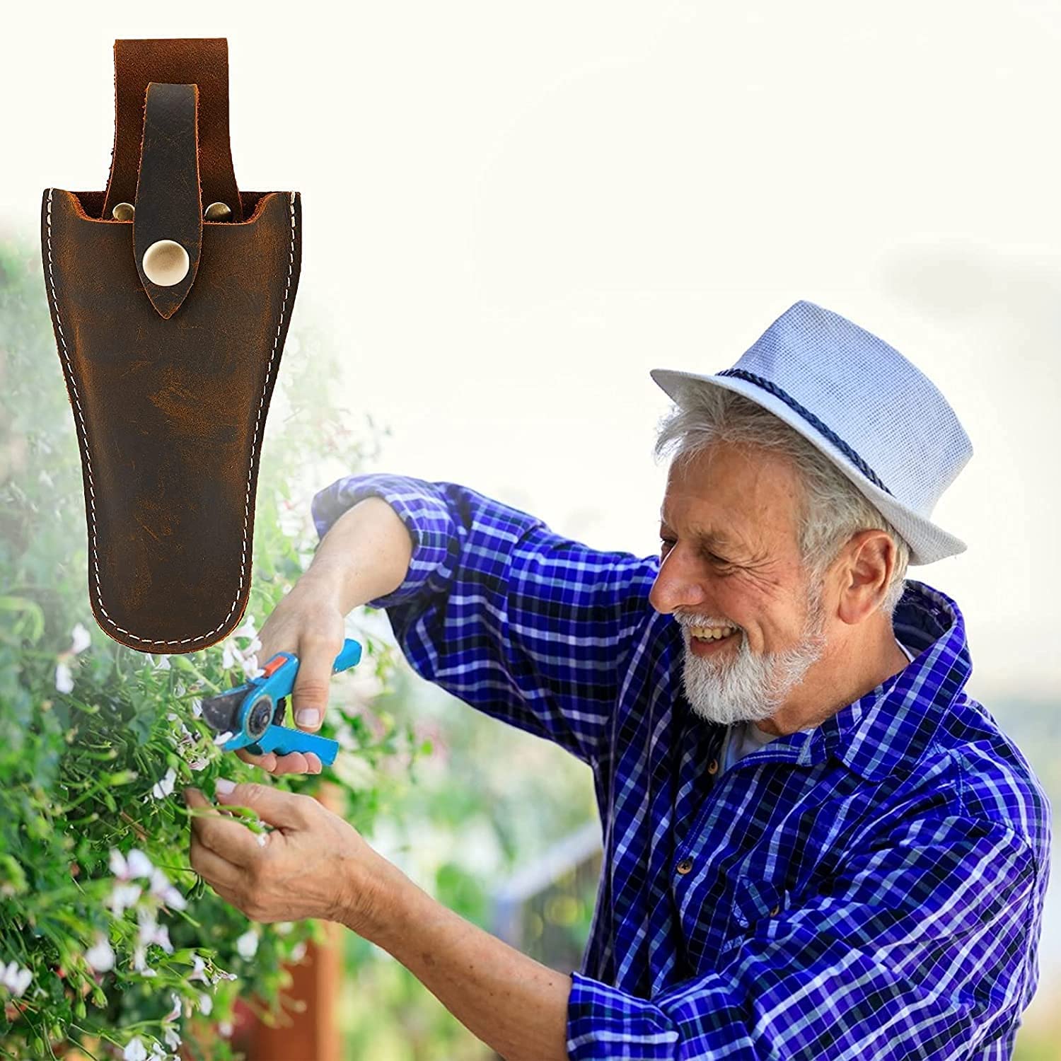 Custodia in pelle per cesoie o pinze, forbici da giardino, custodia in pelle, supporto per cintura, borsa per pinze, forbici da giardino, forbici o coltelli da giardino