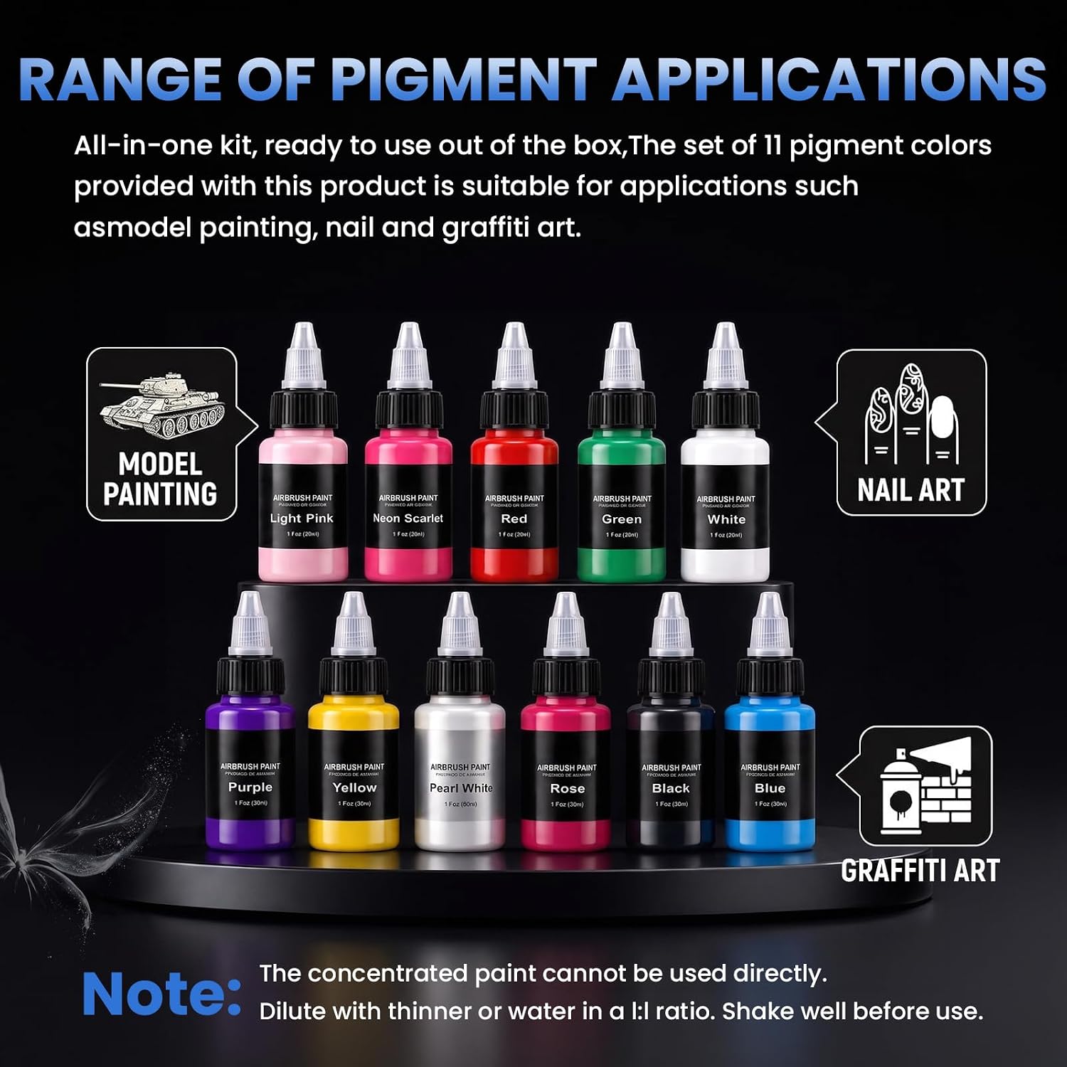 Airbrush Kit with Air Compressor, 27PSI Ultra-Quiet Portable Spray Gun