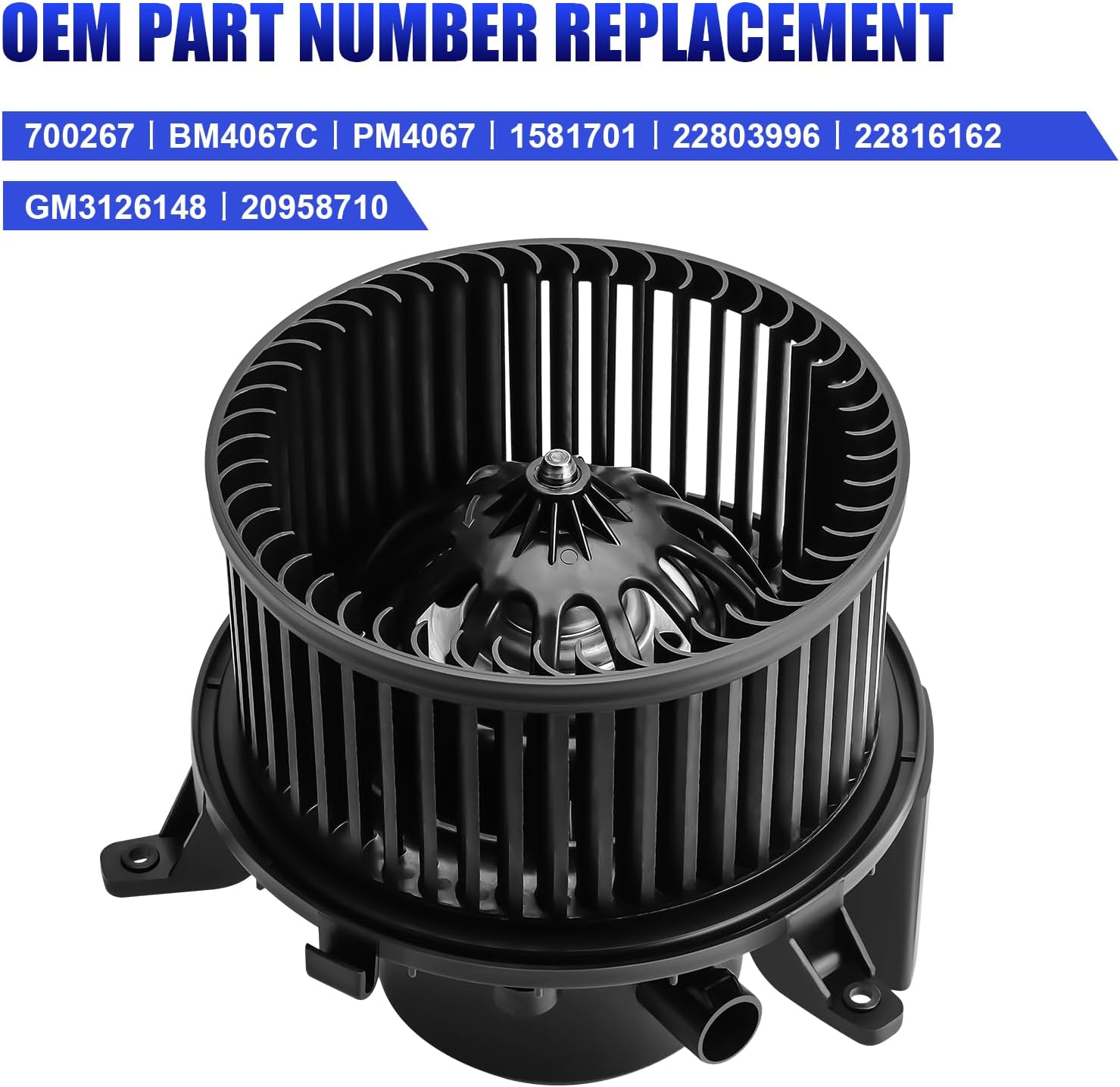 AC Blower Motor with Fan Fits for 2010 2011 2012 2013 2014 Chevy Silverado GMC Sierra Acadia Cadillac Escalade Buick Enclave HVAC Heater Blower Motor Replaces# 700267