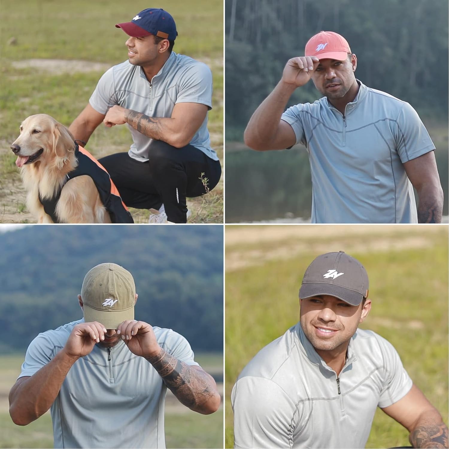 ZZEWINTRAVELER Vintage Washed Dad Hat - Cotton Twill Baseball Cap, Adjustable, Unisex, Denim Blue, Soft Unstructured - View #3