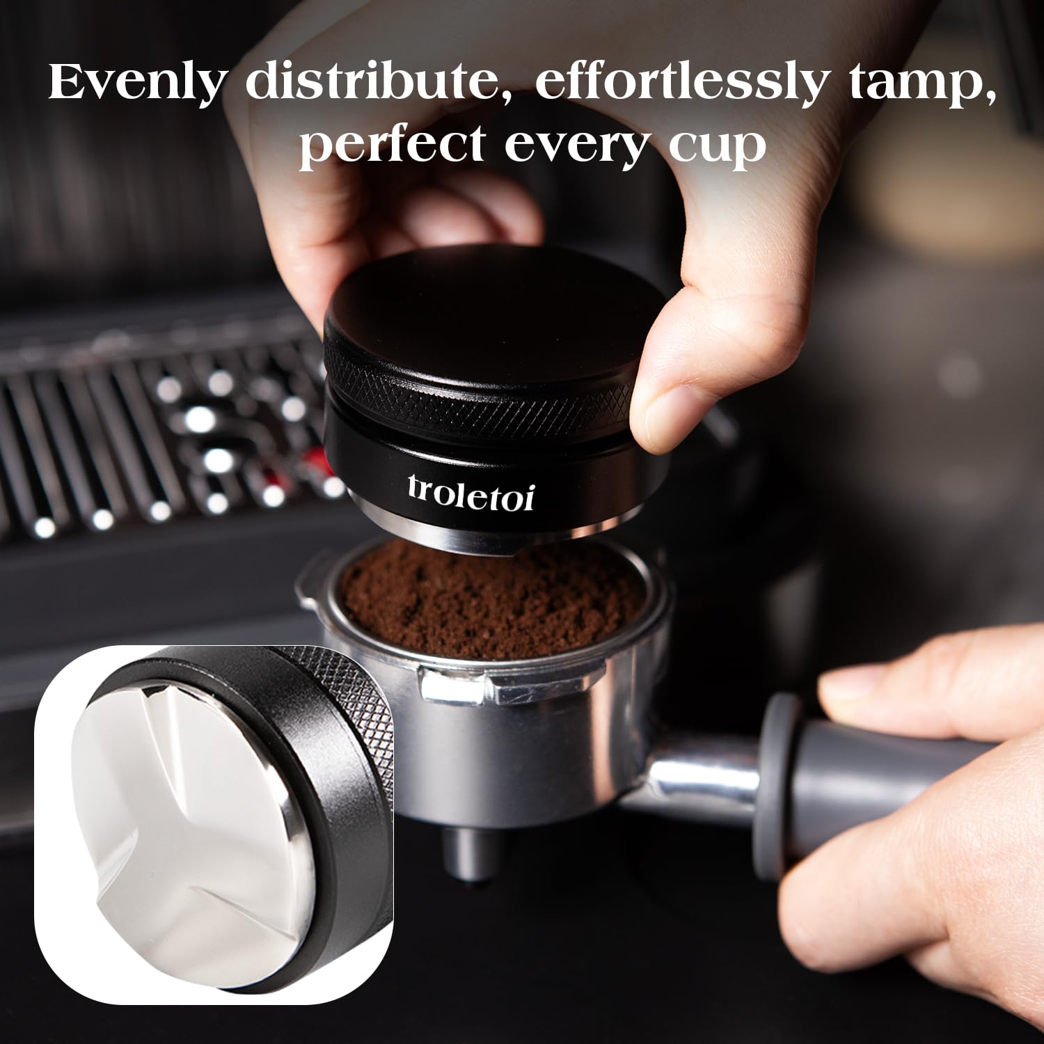 Kit 7 Accessori Espresso 54 mm – Tamper Livellatore, Distributore di Caffè, Strumento WDT, Puck Screen e Imbuto Dosatore, Compatibile con Macchine Espresso Sage 54 mm e Portafiltri