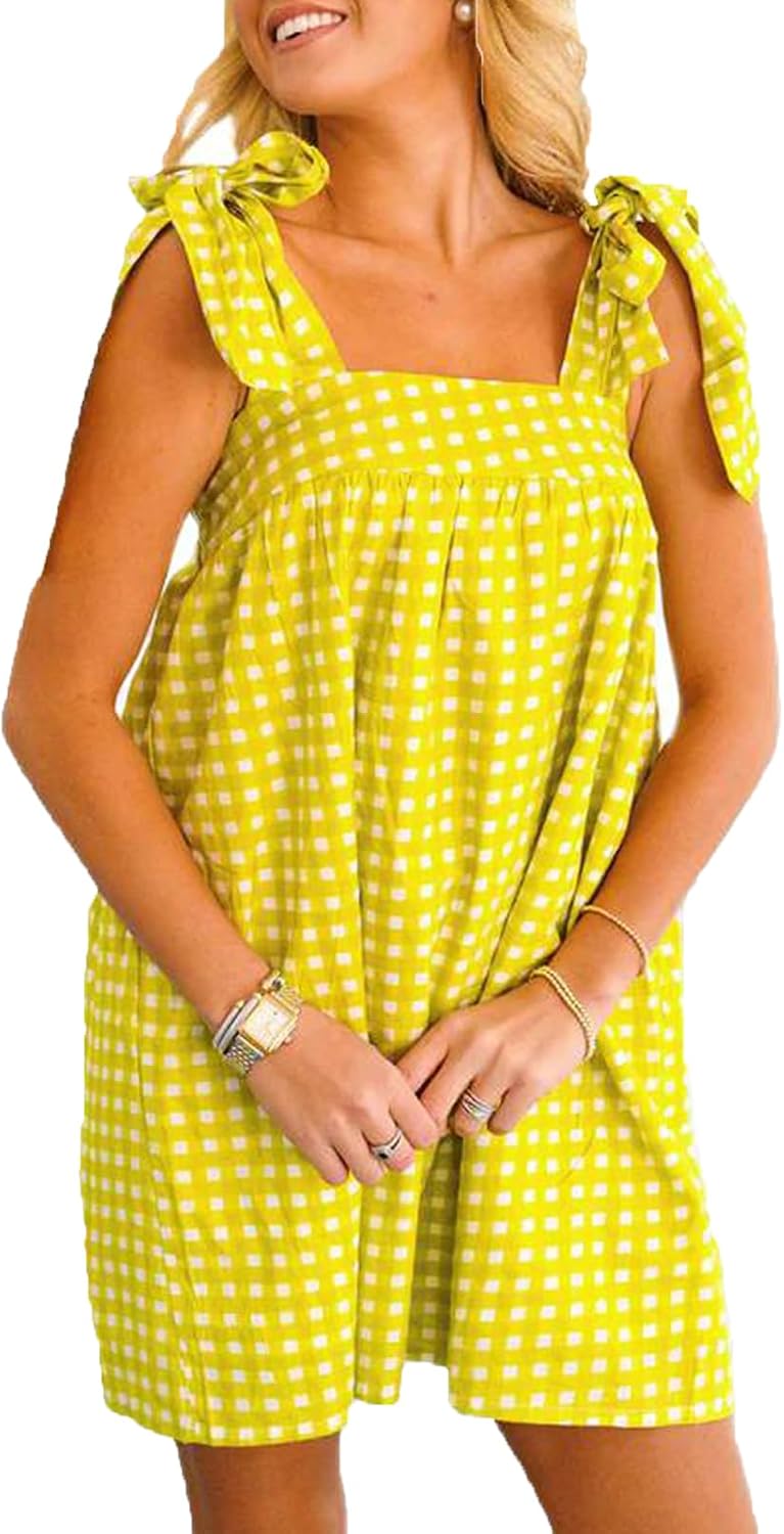 Women Tie Shoulder Mini Dress Floral Ruffle Babydoll Kuwait Ubuy