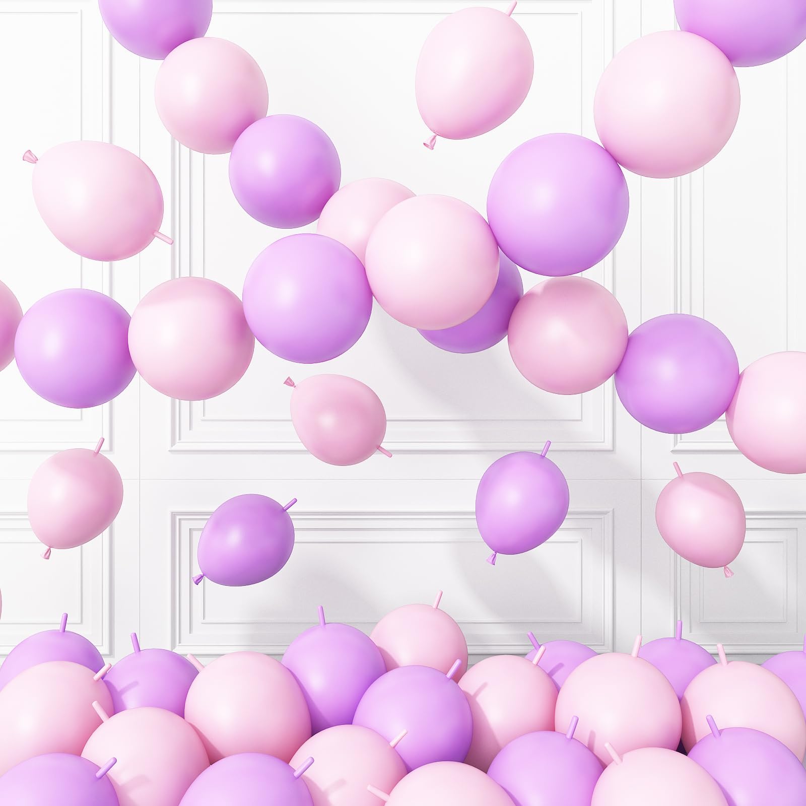Pink Purple Link Balloons,120Pcs Linking Balloons for Party Decorations