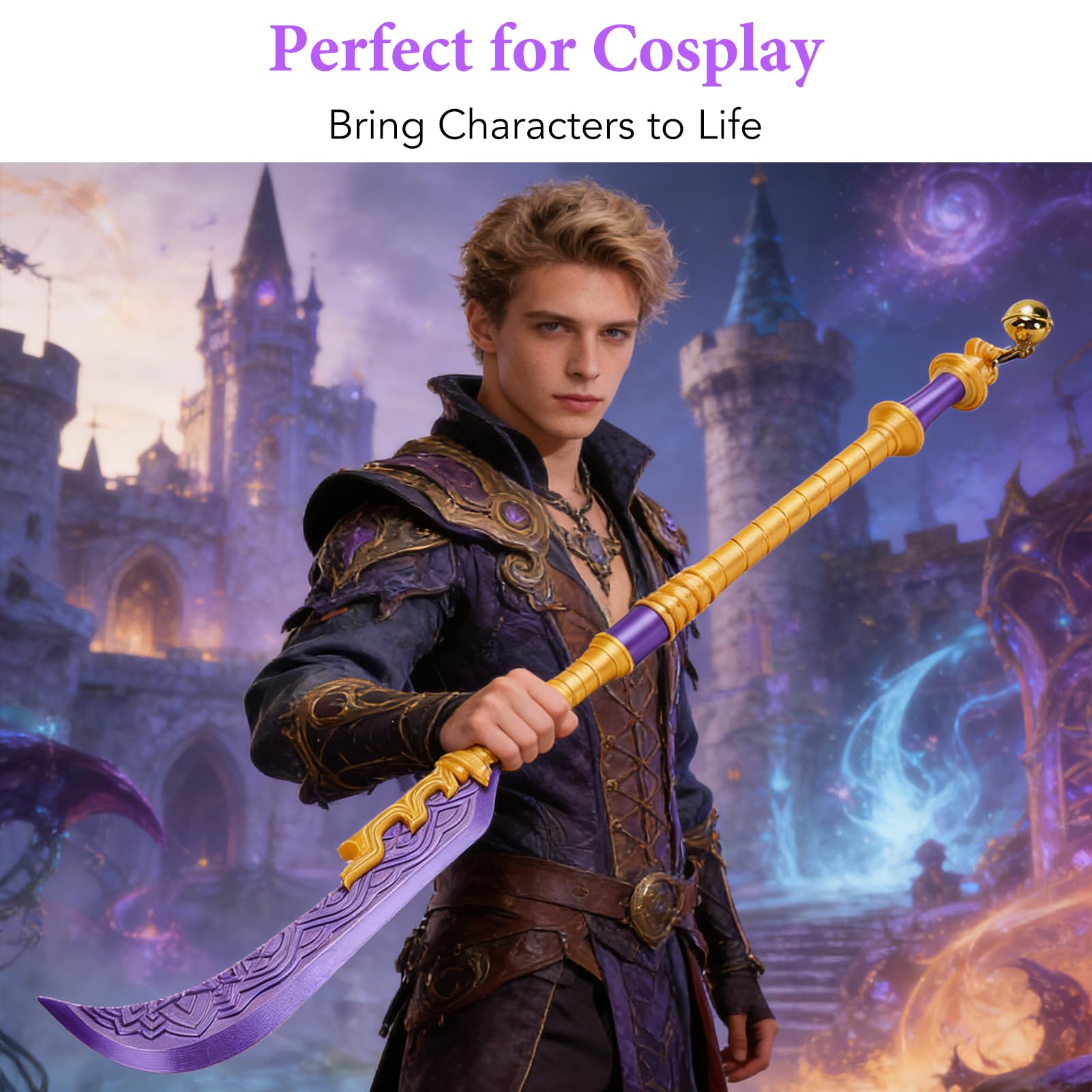 Garsent Modello di Spada Stampato in 3D, Giocattolo Modello di Spada Anime in PLA, Oggetto di Scena per Costume Cosplay e Pezzo da Esposizione da Collezione per gli Appassionati di
