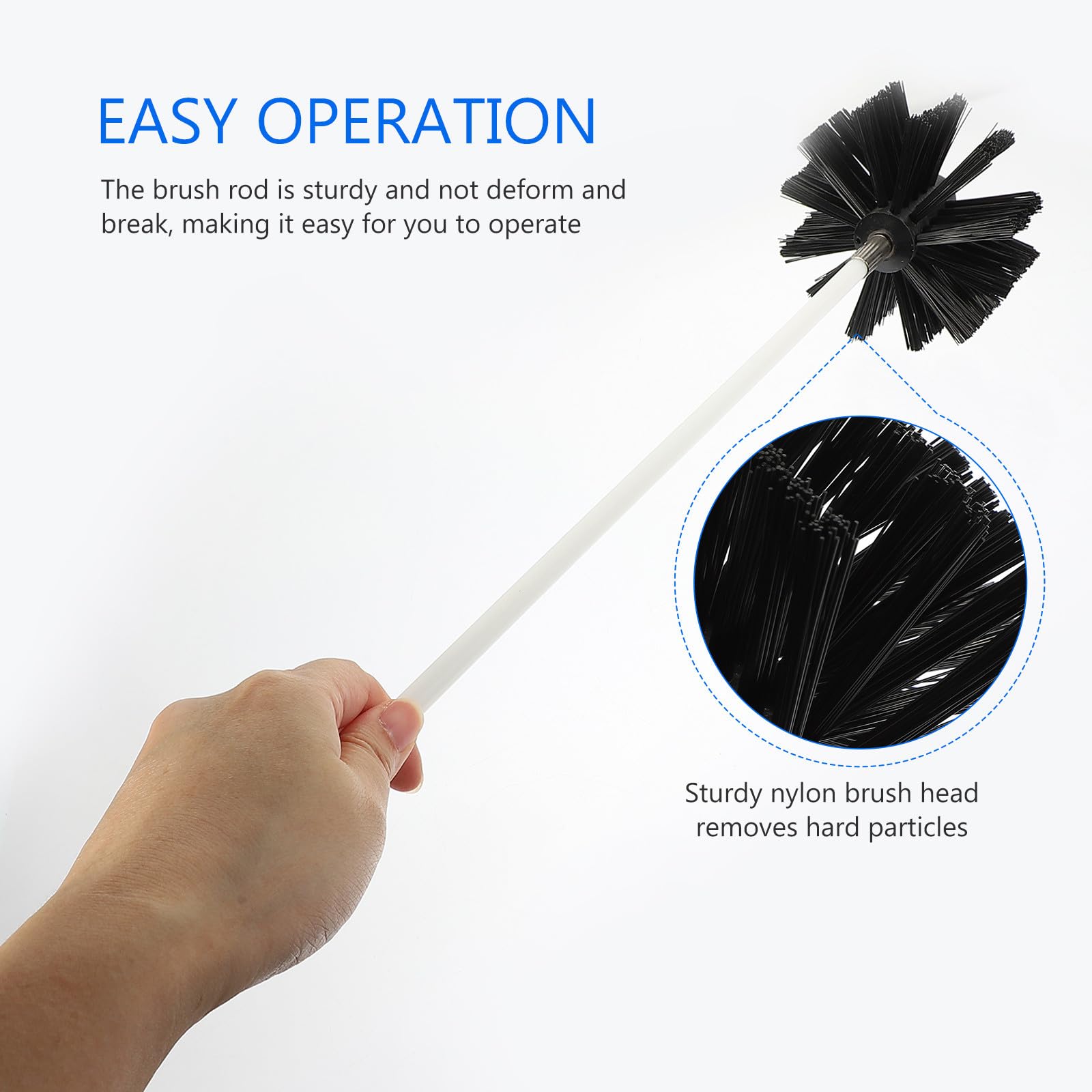 Scovolo Spazzacamino in Nylon Nero Leggero Facile Installazione per Pulizia Canna Fumaria e Ventilazione Stufa per Manutenzione Domestica