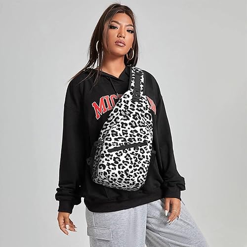 Miniatura 5 de Mochila cruzada para hombres y mujeres, bolsa de pecho, bolsa de hombro, una correa, mochila de viaje para senderismo, Leopardo de nieve, Mochilas
