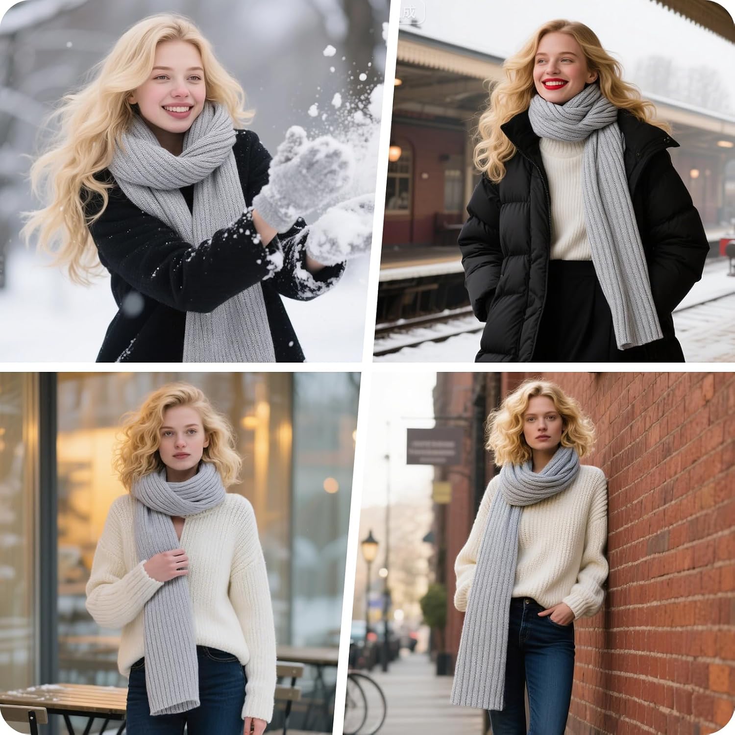 100% Merino Wool Scarf for Women & Men, 71''x12'' Unisex Extra Warm Winter Scarves, Travel Scarf with Premium Gift Box image 5