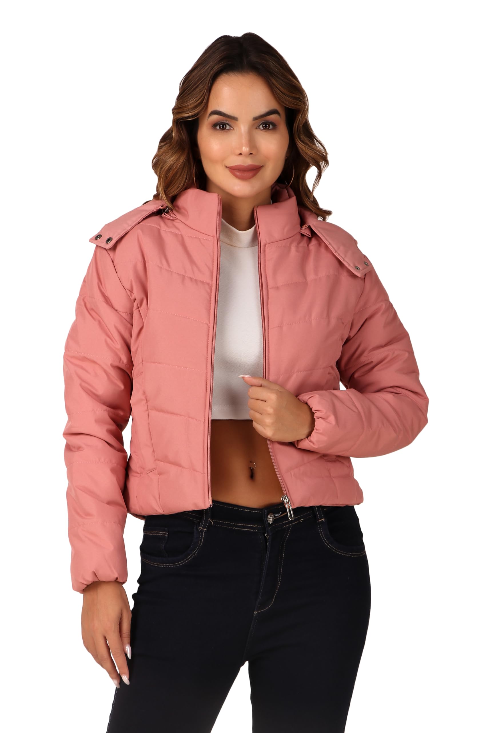 brazo Latest Full Sleeve Crop Puffer Winter Jacket For Women and Winter Jacket for Girl. Sweater Jacket/Fur Jacket/Water Resistant Jacket for Woman with Hood for keep you warm-picture-42