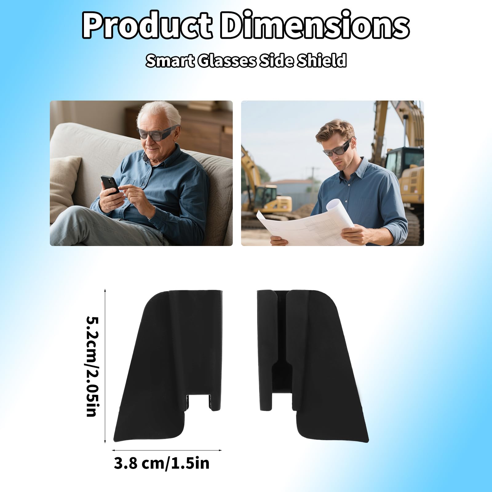 4pz Protezioni Laterali per Occhiali Intelligenti, Silicone Design Antiscivolo Accessori Protezione Occhi Compatibile con Ray-Ban Meta Wayfarer/Skyler