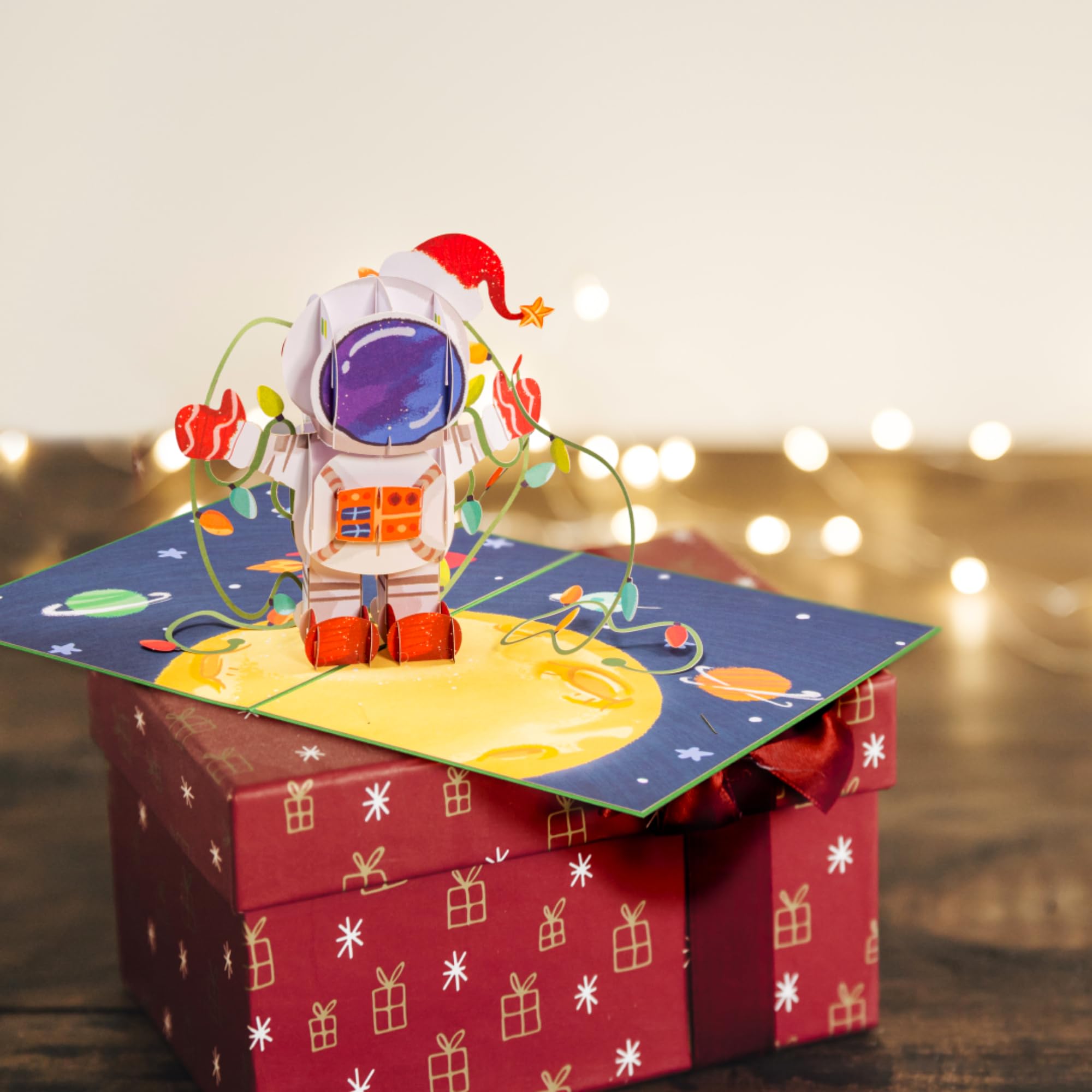 Paper Love 3D Magical Town Weihnachtskarte – Pop-Up Winterdorf Mit Umschlag & Notizanhänger