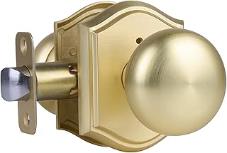 Door Knobs Interior, Classic Decorative Satin Brass Privacy Door Knob Pe...