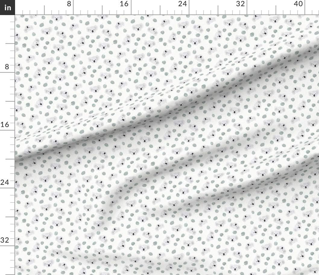 Spoonflower Fabric - Inch Australian Eucalyptus Leaves Animals Kids Koala Gender Neutral Printed on Petal Signature Cotton Fabric by The Yard - Sewing Quilting Apparel Crafts Decor