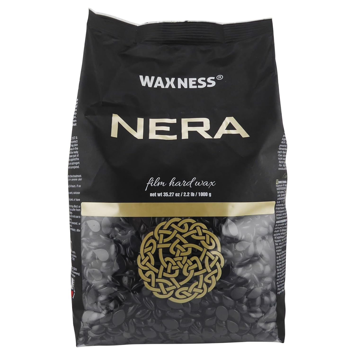 Waxness Nera Hard Wax Beads Bulk 22 lb (10 kg) – Rosin-Free Synthetic Stripless Wax with Creamy Texture, Medium/Fast Setting, Salon Use – Made in Italy