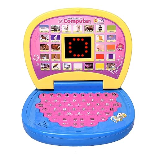 Gooyo GY-2020A Educational Learning Laptop Toy with LED Display and Musical Effects | Play & Learn with Fun | Indoor Toy for Kids | Educational Toy | Blue | 3xAA Battery (Not Included)