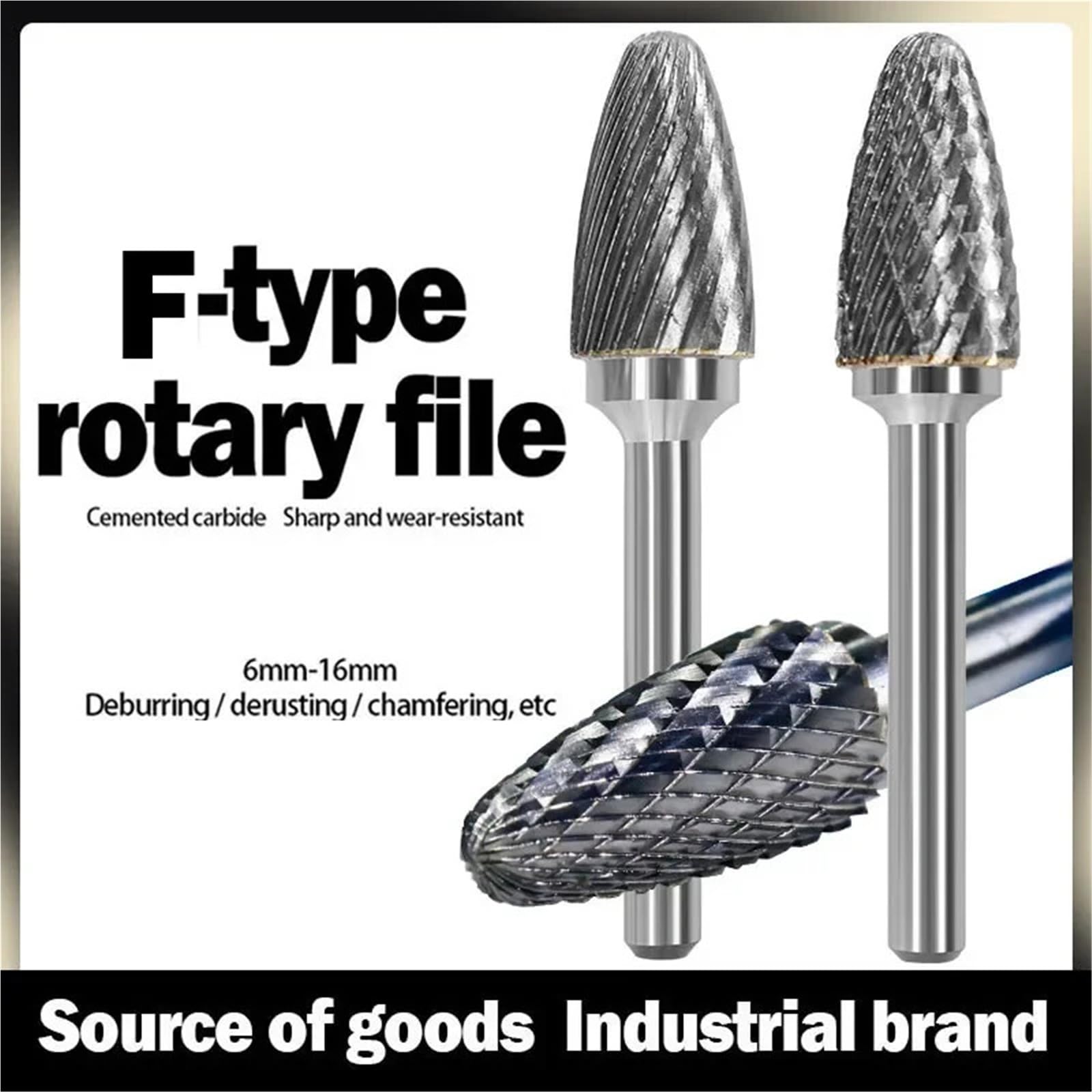 1pc F/FX Type Carbide Rotary File Spiral File Wood Carving Tungsten Steel Grinding Head Tool Weld Burr Chamfer Derusting Milling Cutter(Single slot 14MM)