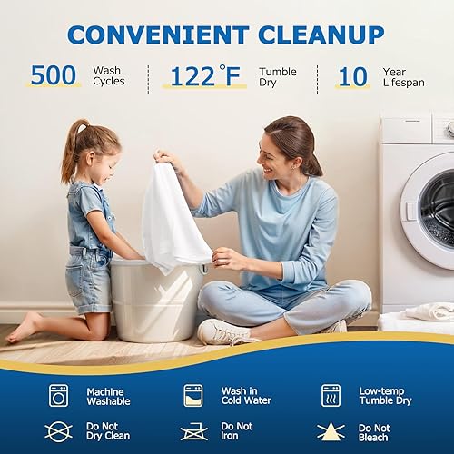 Miniatura 19 de Protector de colchón impermeable tamaño individual, funda de colchón transpirable, funda de colchón de bolsillo profundo ajustable que se estira