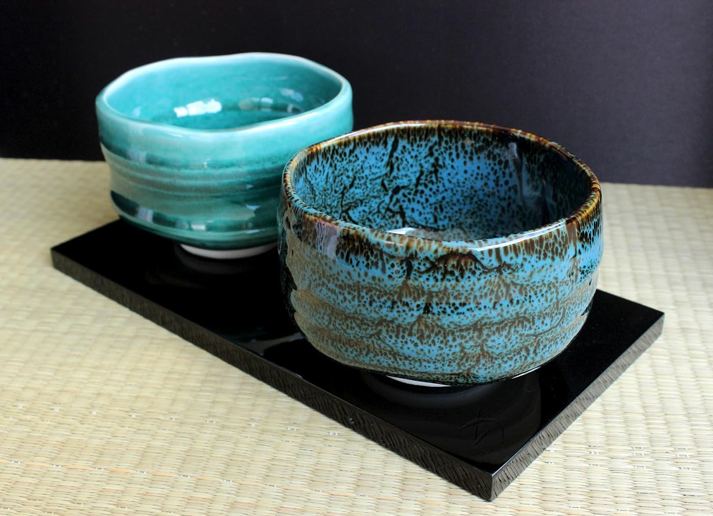 Japanese Traditional Handcrafted Matcha Chawan Tea Bowl Cup Ceremony Tableware Pottery (Shinryoku)