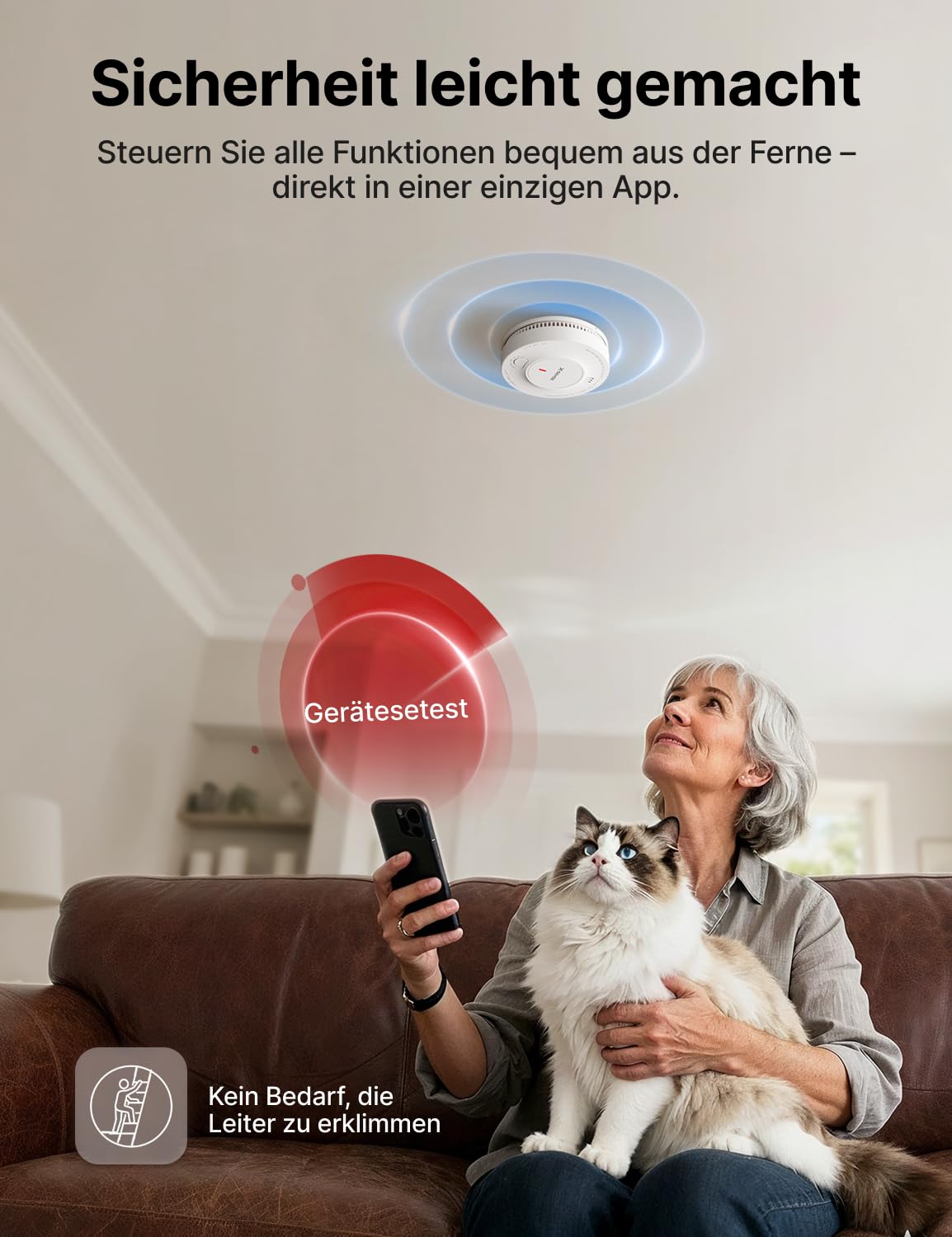 X-Sense Smart WLAN-Rauchmelder Feuermelder mit 10-Jahres-Batterie und SBS50 Basisstation, TÜV Rheinland Zertifiziert, photoelektrischer vernetzbarer Funk-Brandmelder, SD19-MN61, 6 Stück