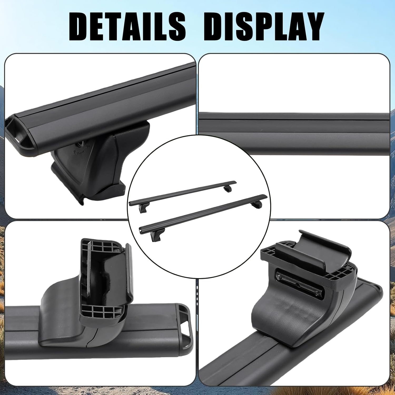 Roof Rack Cross Bars Universal (2Pcs) | Heavy Duty Roof Crossbars Roof Luggage Carrier Suitable for Carrying Luggage/Kayaks/Bicycles/Canoes Black