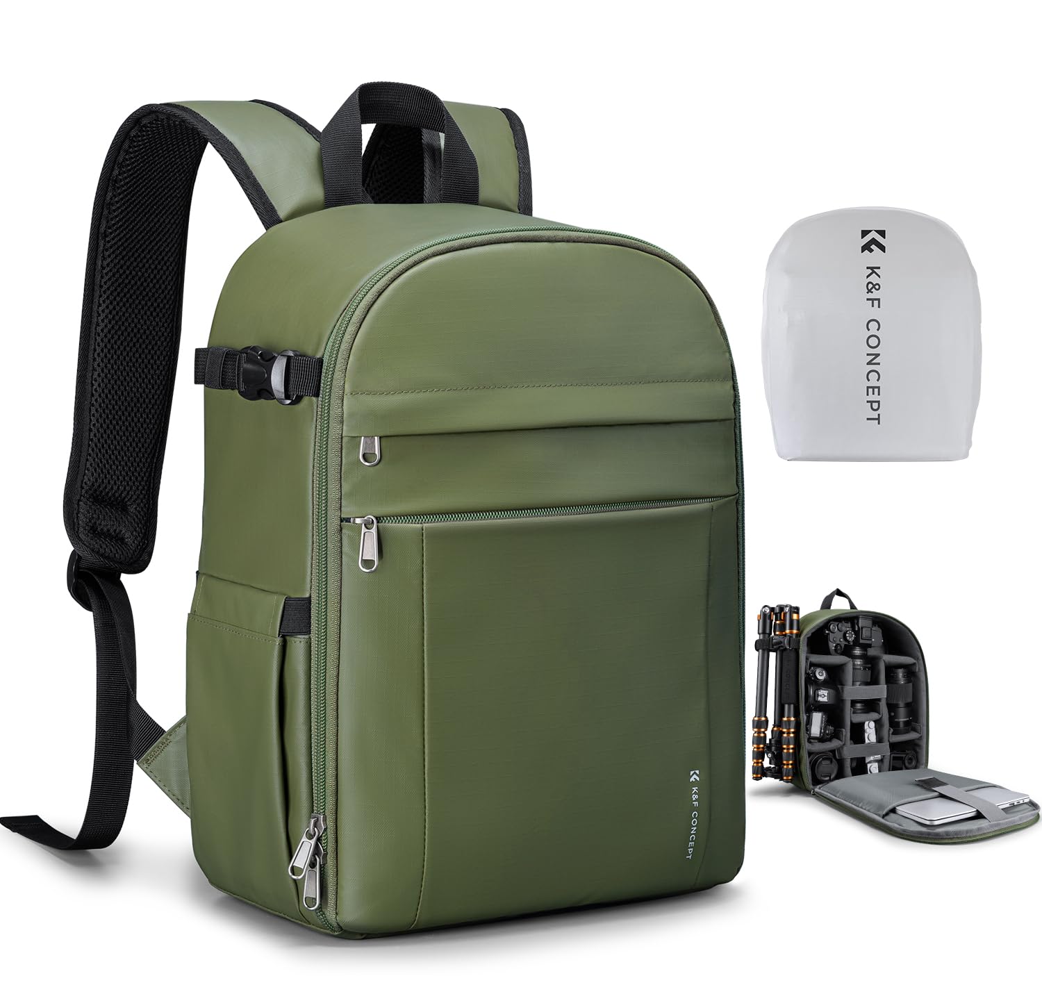 K&F CONCEPT Camera Bag Backpack, Professional DSLR/SLR/Mirrorless Camera Backpack, Photography Camera Case with Tripod Holder & Rain Cover Compatible
