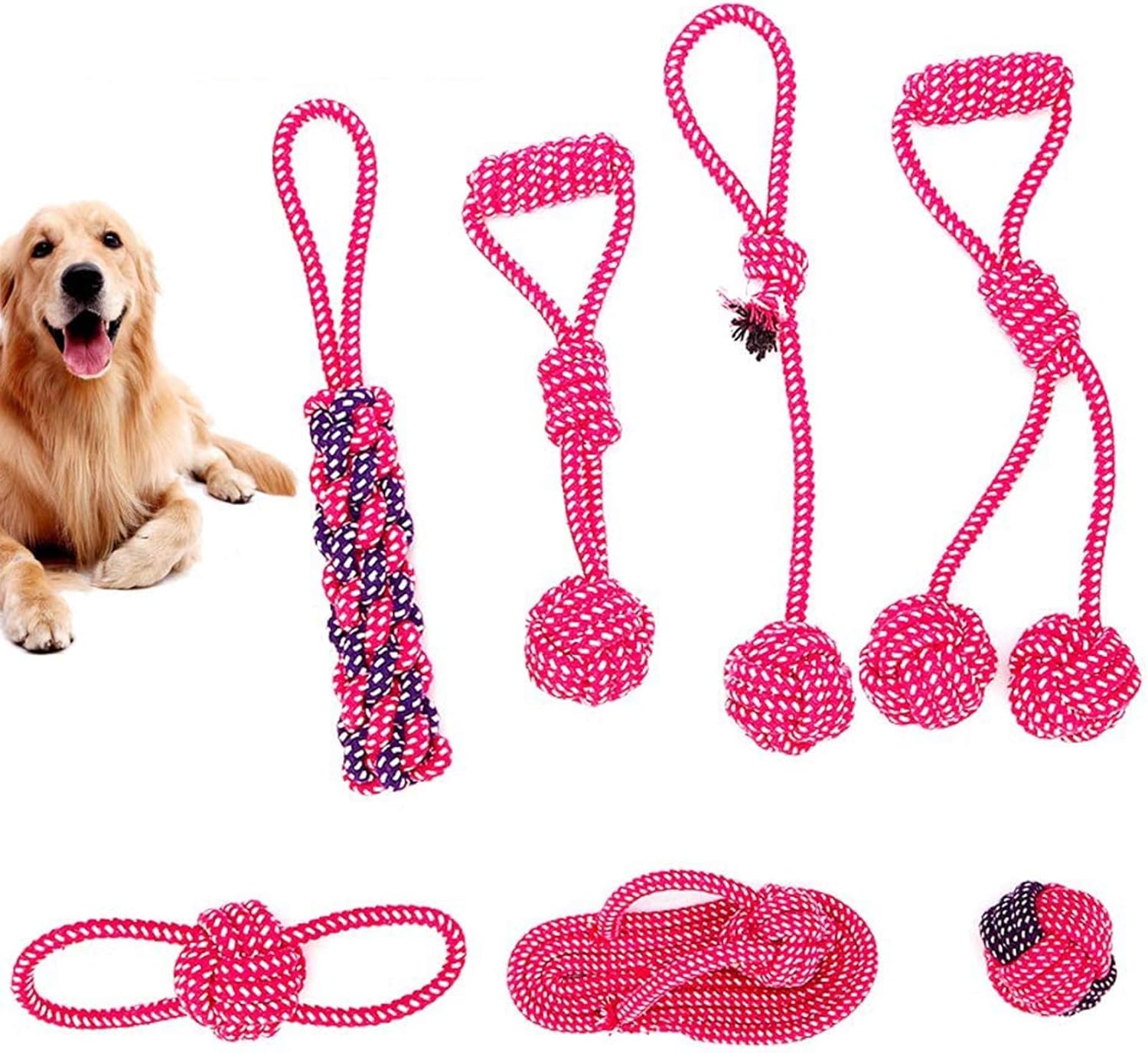Dog Rope Toy for Puppy Teething,7 Pack Indestructible Dog Toys for Aggressive Chewers Large Breed, Tug Tough Dog Toys Chew Toys for Puppies Small Medium for Boredom Chew Teeth Cleaning