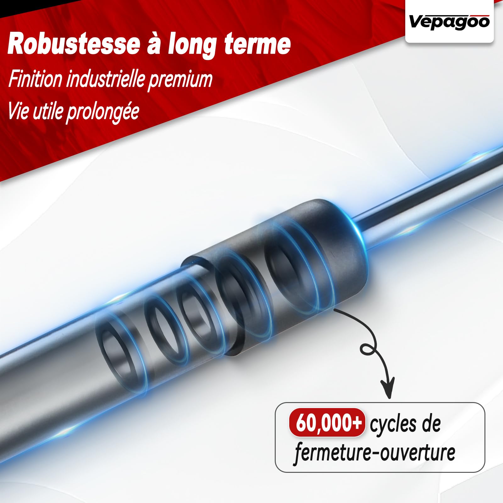 Vepagoo 2x Verins de Coffre pour Clio II BB CB Tous Moteurs Hatchback (1998-2005) – Vérin de Hayon Compatible, Remplacer #7700842256
