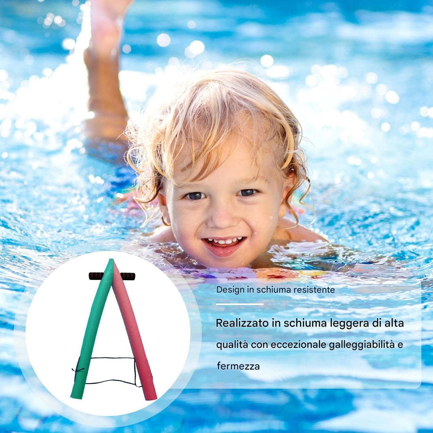 Scoam fideos de natación, espaguetis piscina espuma | Piscina de natación de espuma flota a-marco | Accesorios de equipo de entrenamiento juguetes para juguetes, balsas