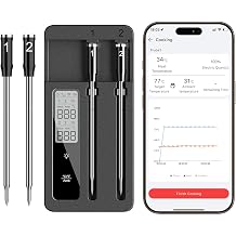 Smart Wireless Meat Thermometer with Dual Probes, Bluetooth &amp; WiFi Combo, Remote Monitoring &amp; Smart Alerts for BBQ, Grill, Smoker, Oven, Air Fryer