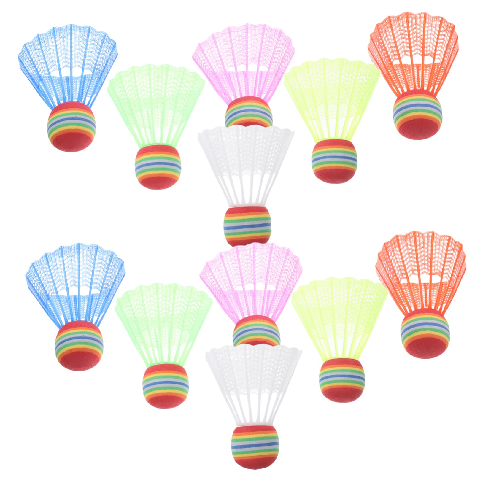 balacoo 12pcs Kids Badminton Set Colorful Big Head Shuttlecocks Kids Racket Set Complete Badminton for Beginners