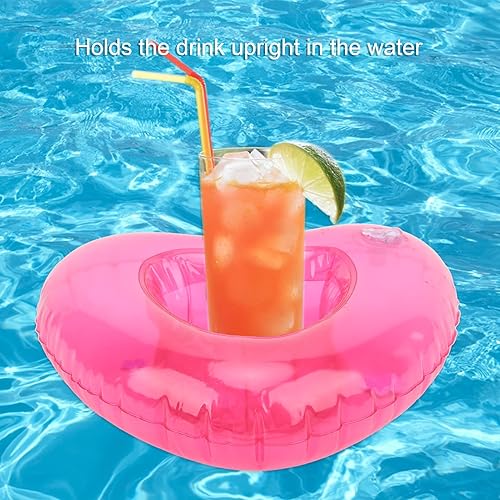 Miniatura 6 de Soporte inflable para bebidas en forma de corazón, para piscina, flotador, para verano, piscina, flotador, soporte para bebidas