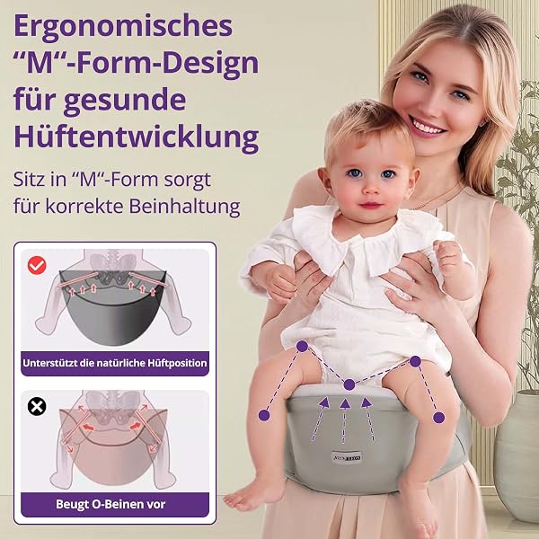 Ergonomische Babytrage mit Verstellbarem Gurt - 6-in-1 Neugeborenen-Kleinkind-Tragetuch, Atmungsaktive Mesh-Babytrage für Sommer, Kompakt für Reisen & Outdoor-Abenteuer, Ideal für Babys 0-3 Jahre - 4