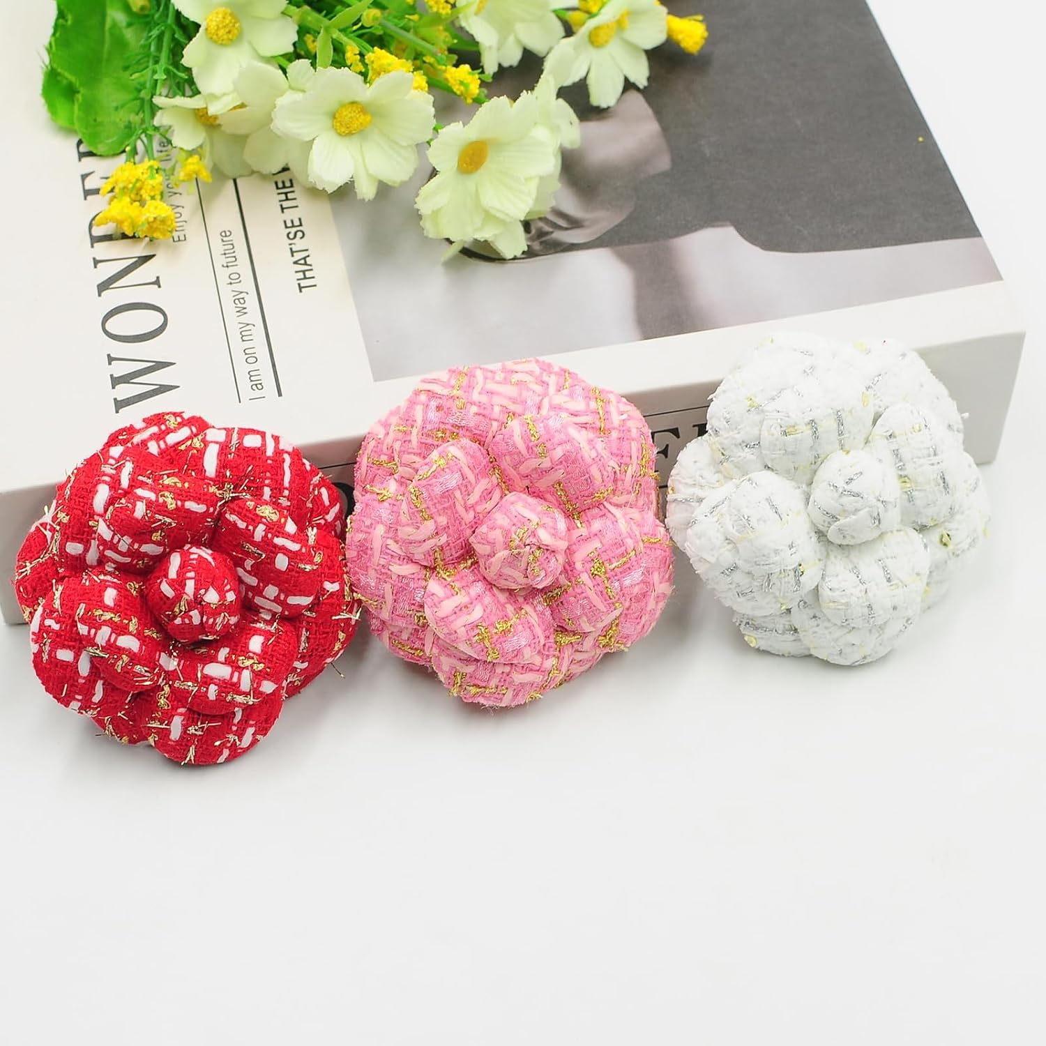 Fabric Camellia Brooch Exquisite Elegant Silk Camellia Brooch Pin Corsage Jewelry Brooch Ladies Shirt Collar Clothing Accessory Wedding Banquet Party Ceremony Dress Suit Ceremony Clothing Jewelry Gift